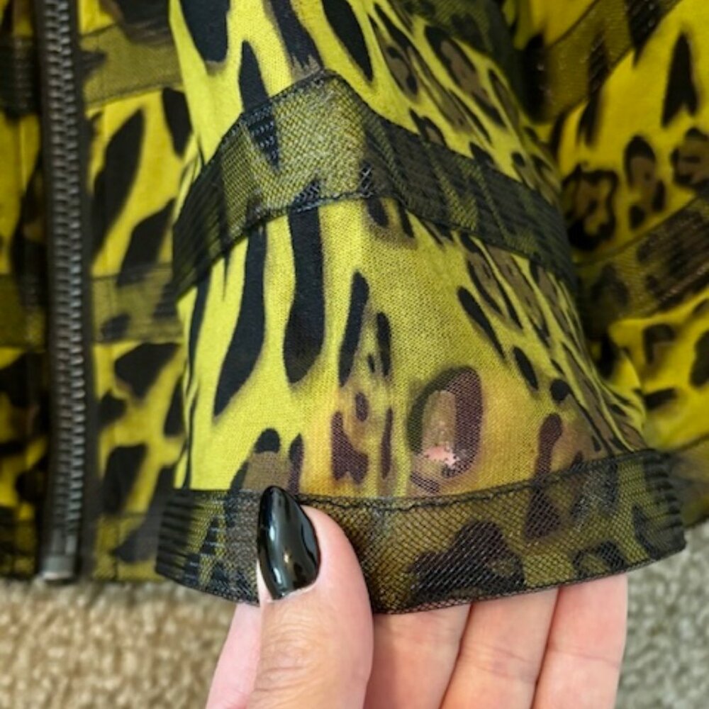 Betsey Johnson Cupcake Dress, Lime Green Leopard, Unique, Size 10 (Large) - Picture 13 of 14